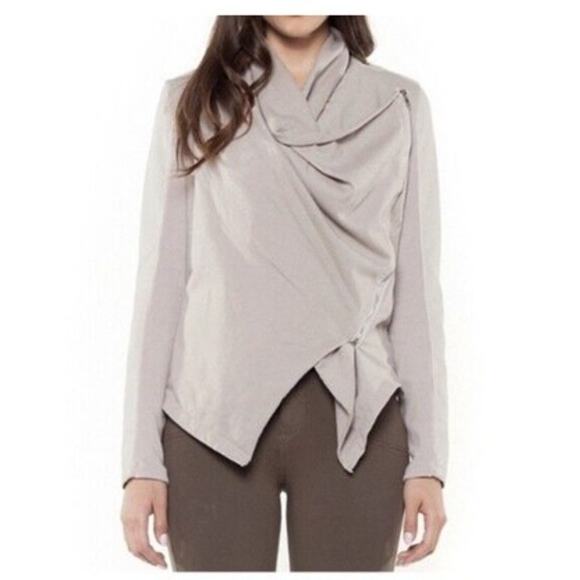 Anthropologie Blank NYC Jacket Womens Medium Drapey Moto Vegan Leather Boho - Picture 1 of 12